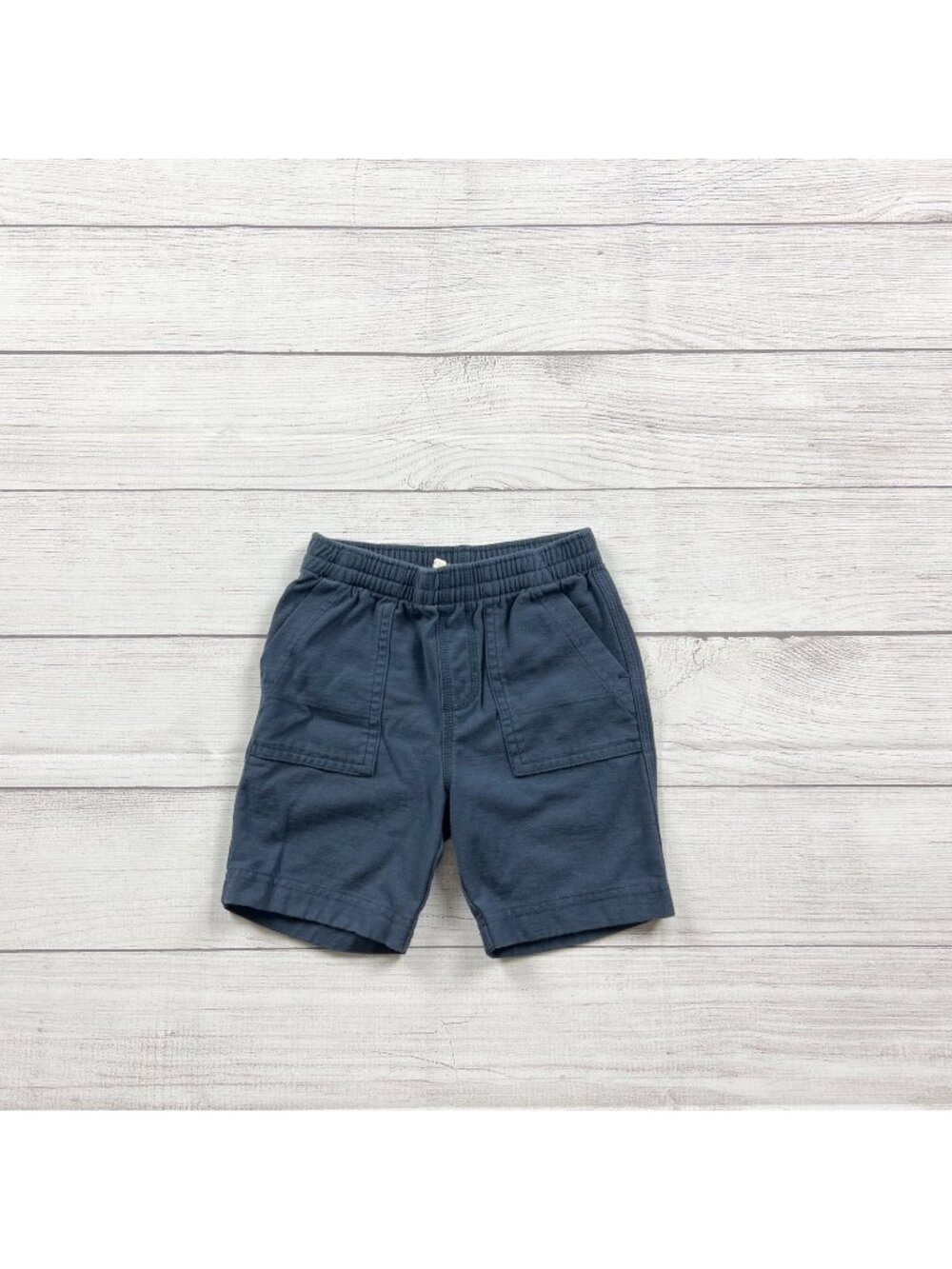 Tea Collection Kids Navy Blue Cotton Elastic Waist Shorts 3T